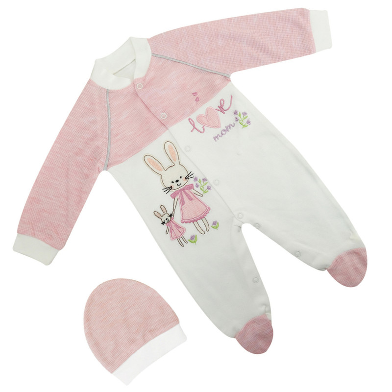 ست سرهمی و کلاه نوزادی مدل ESA کد 49