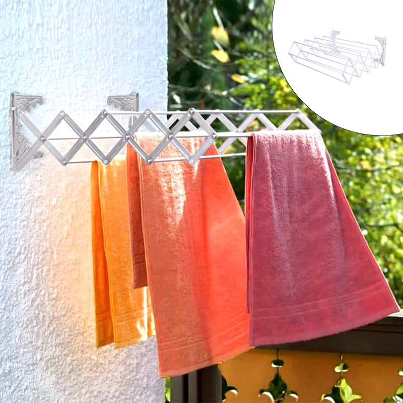 بند رخت دیواری مدل اکاردونی استاتیک کد 60