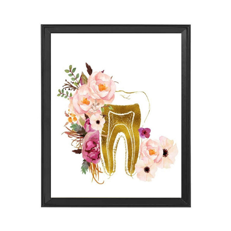تابلو نقاشی ورق طلا طرح دندانپزشکی کد dec12