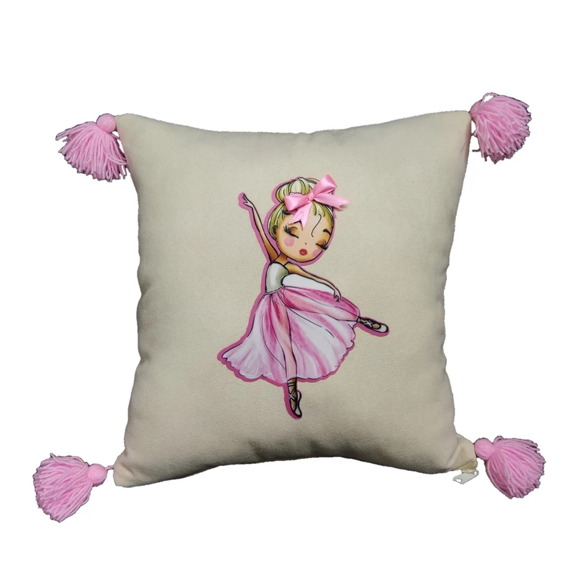 کوسن مدل مربعی مخملی طرح فرشته