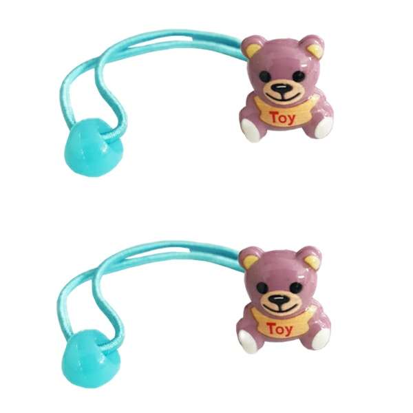 کش مو دخترانه مدل عروسکی طرح خرس toy مجموعه 2 عددی
