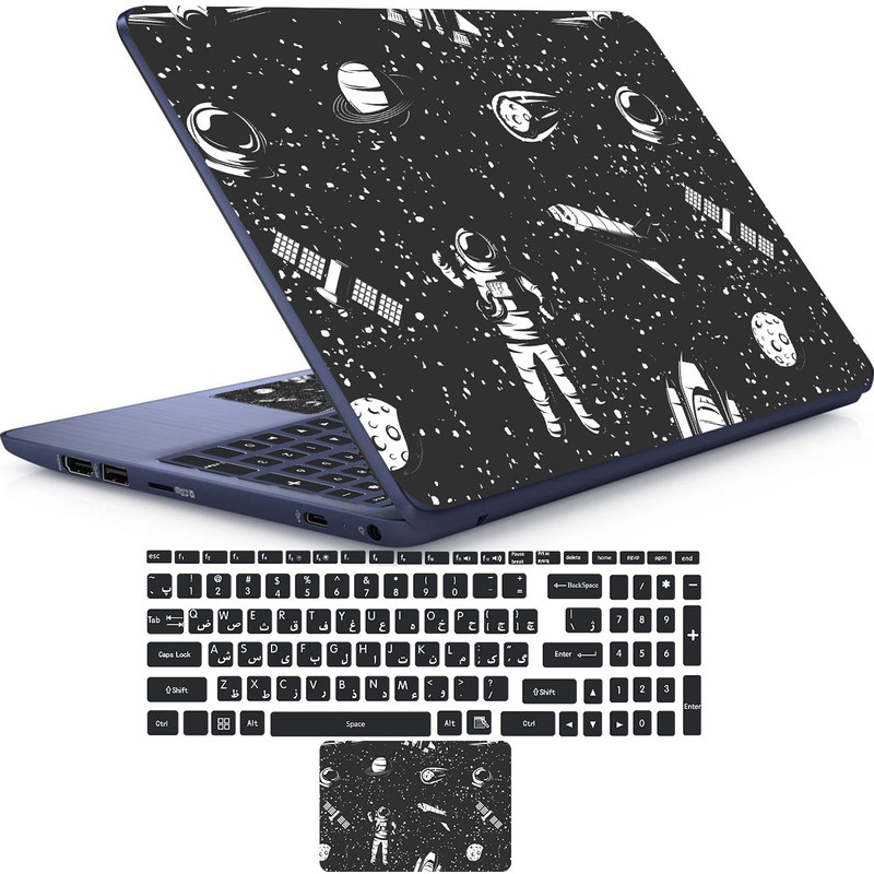  استیکر لپ تاپ راتیانا مدل spa-ce 17 مناسب برای لپ تاپ 15 تا 17 اینچ به همراه برچسب حروف فارسی کیبورد