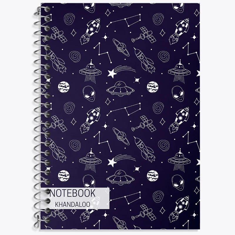 دفتر زبان 50 برگ خندالو مدل دو خط طرح فضایی کد N381