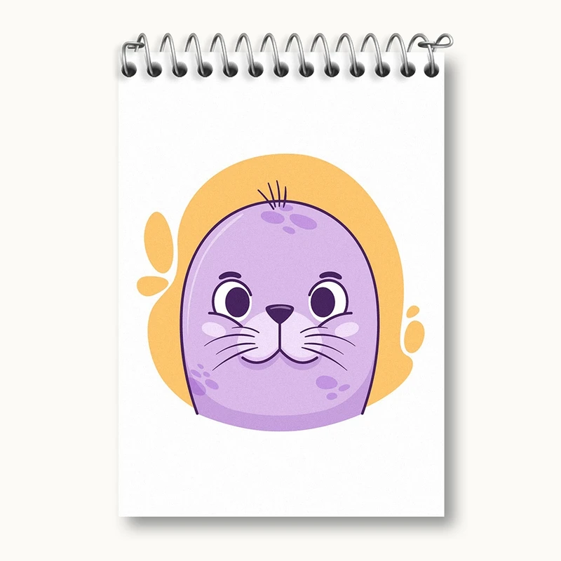 دفتر یادداشت 50 برگ خندالو مدل شیر دریایی حیوانات بامزه کد 37156