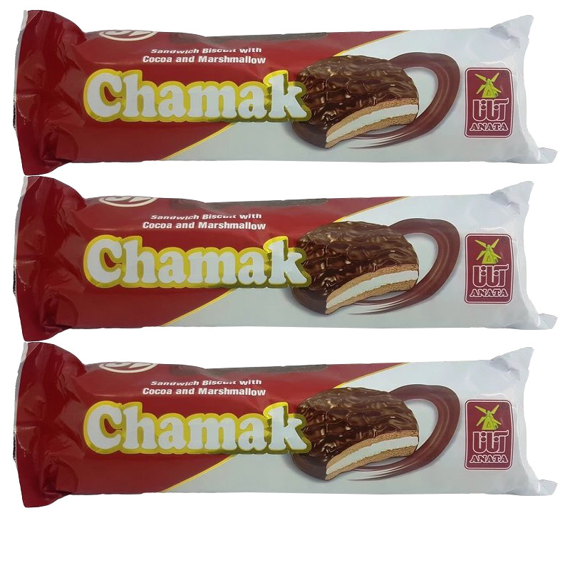 بیسکویت مغزدار با روکش کاکائو چمک آناتا - 20 گرم بسته 36 عددی
