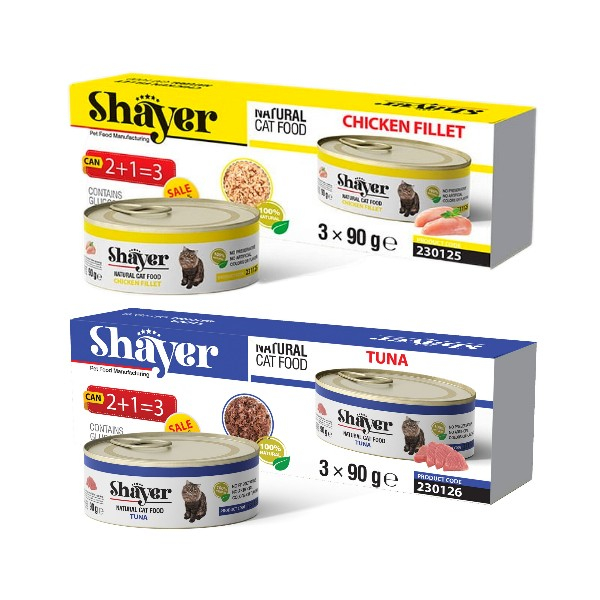 کنسرو غذای گربه نچرال شایر مدل دو طعمی وزن 90 گرم بسته 6 عددی