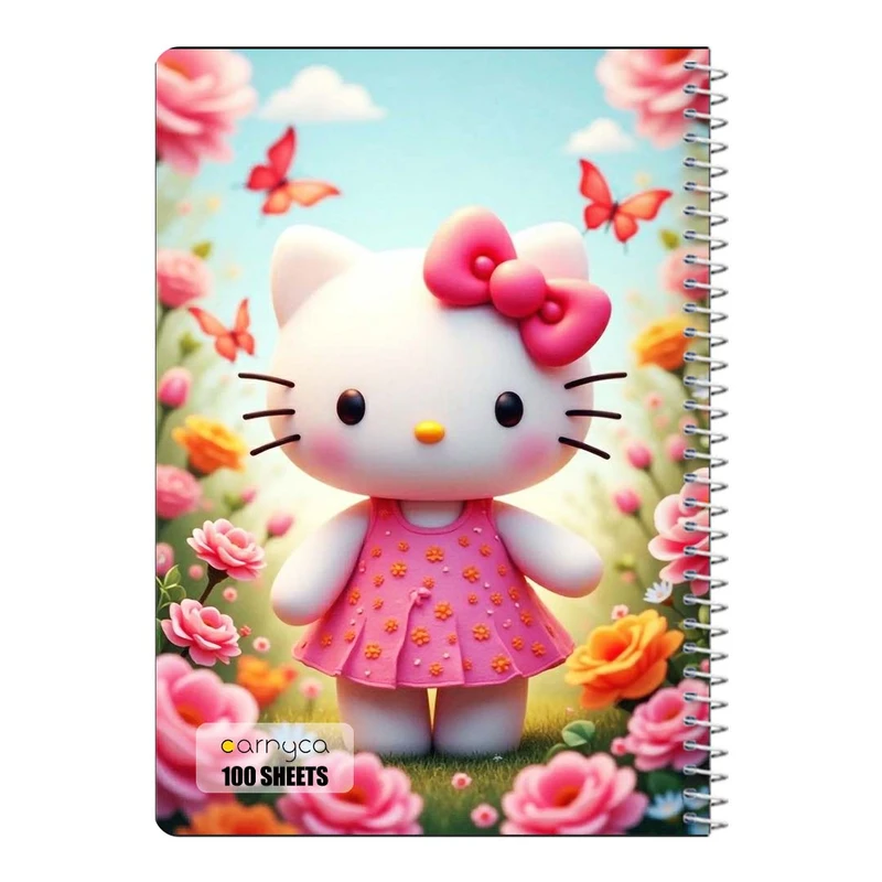 دفتر مشق 100 برگ سیمی کارنیکا طرح هلو کیتی hello kitty کد 29012