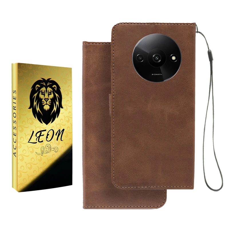 کیف کلاسوری لئون مدل Mortand Oro مناسب برای گوشی موبایل شیائومی Redmi A3 4G