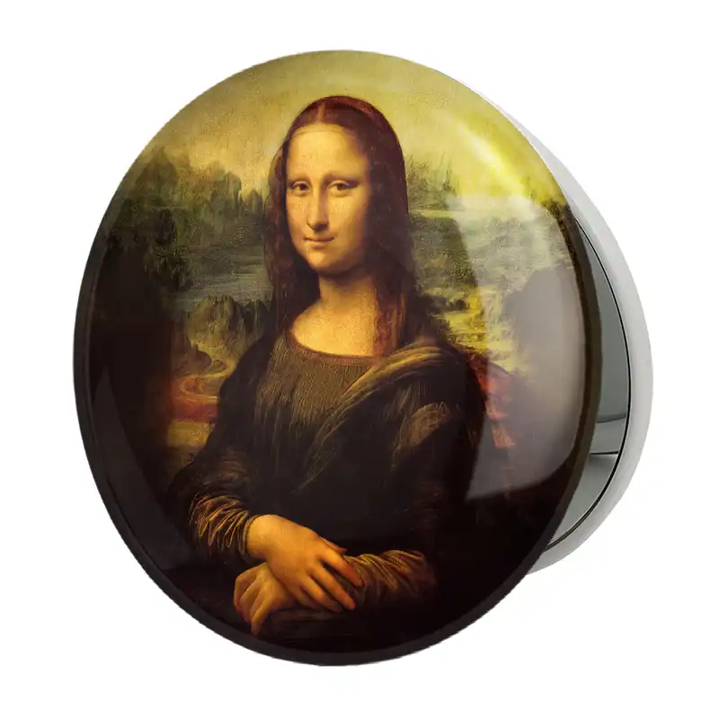 آینه جیبی خندالو طرح مونالیزا اثر لئوناردو داوینچی مدل تاشو کد 23354