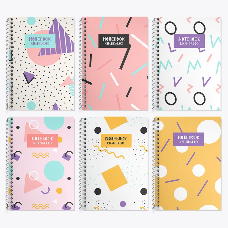 دفتر زبان 50 برگ خندالو مدل دو خط طرح فانتزی کد 36 مجموعه 6 عددی