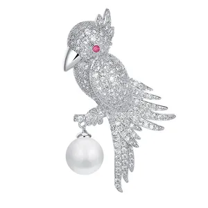 گل سینه گالری شمرون طرح پرنده مدل BRC081S0