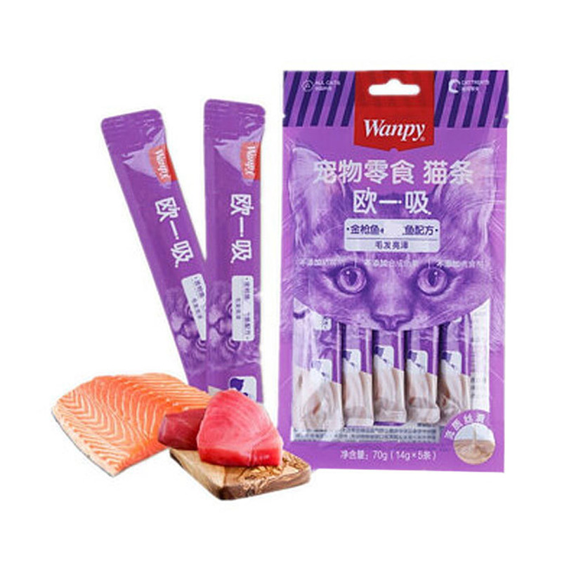 بستنی گربه ونپی مدل طعم ماهی قزل آلا بسته 5 عددی وزن 70 گرم