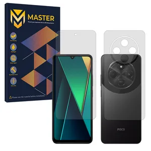 Master Matte model transparent screen protector suitable for Xiaomi Poco C75 mobile phone along with the back of the phone