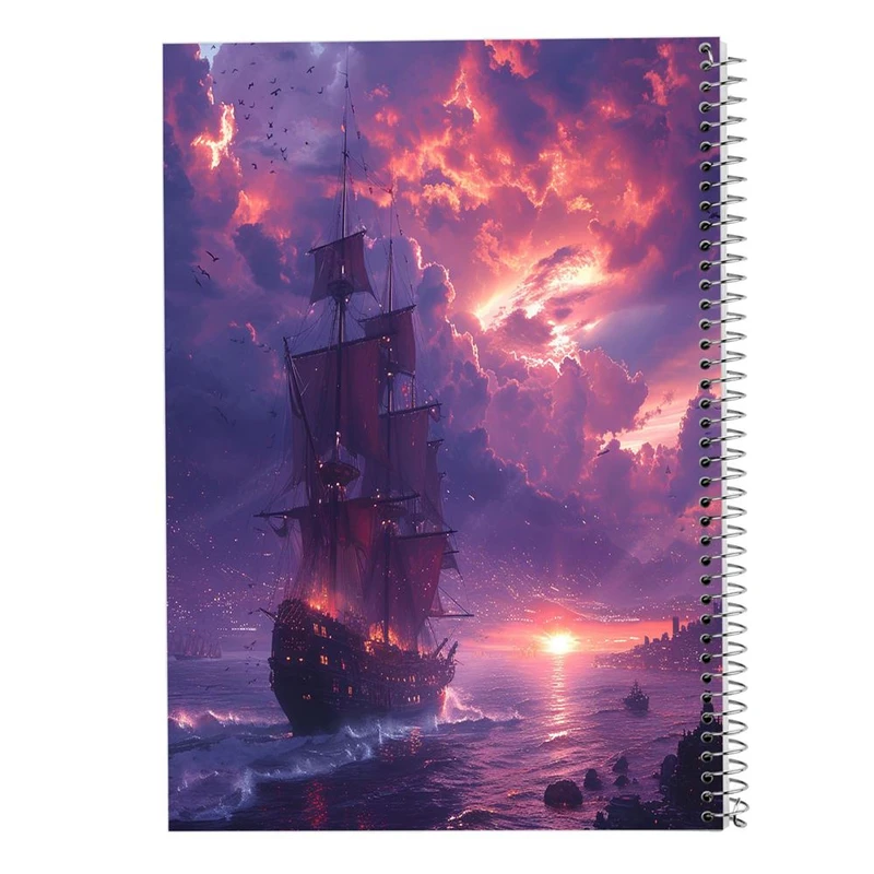 دفتر ژورنال نویسی 50 برگ مدوپد مدل نقطه ای طرح کشتی کد DF15118