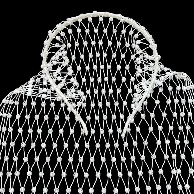 تل مو زنانه مدل آبشاری تور و نگین درشت کد AB004