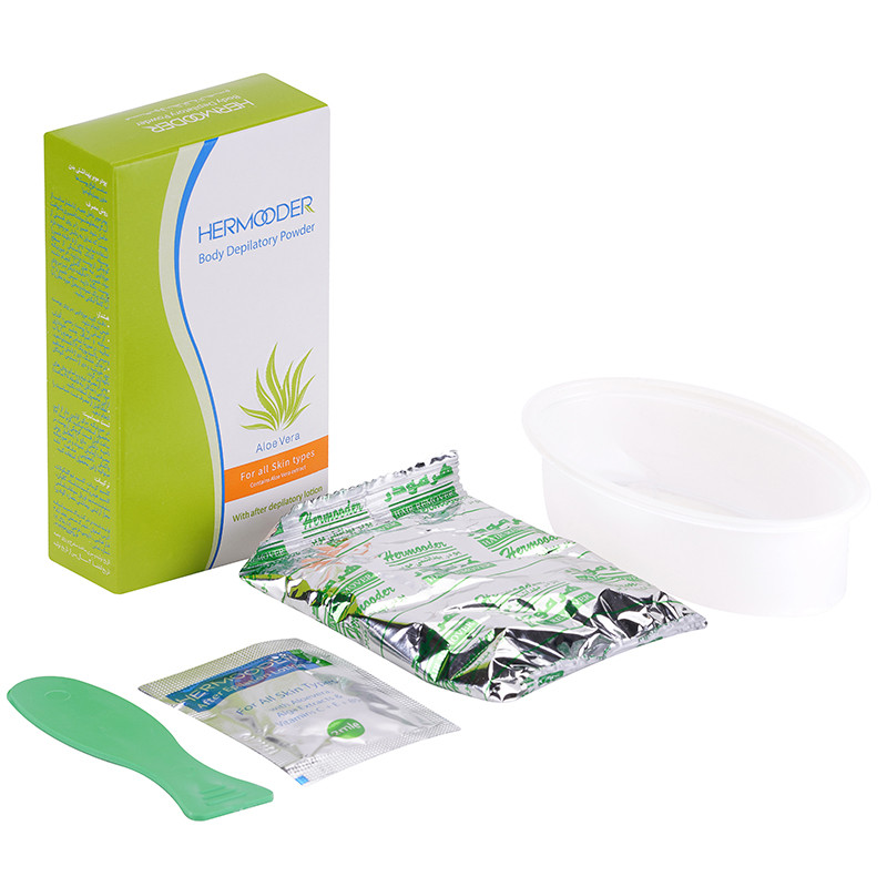 پودر موبر بدن هرمودر مدل آلوئه ورا وزن 50 گرم مجموعه 12 عددی