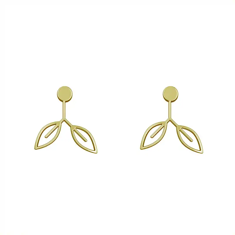 گوشواره طلا 18 عیار زنانه مدوپد مدل برگ کد GA1-15976