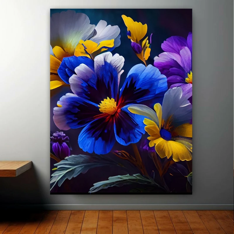 پوستر دیواری مدل نقاشی گل بنفشه فانتزی کد FP104734