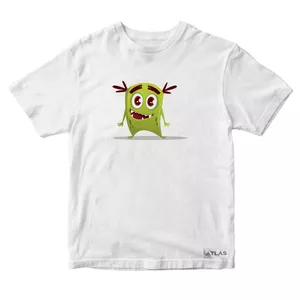 تی شرت آستین کوتاه پسرانه مدل Monster کد SH030 رنگ سفید