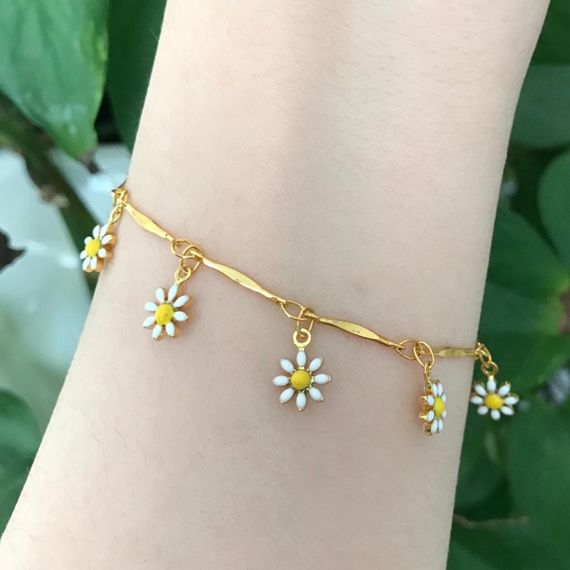 دستبند دخترانه مدل بابونه کد 523