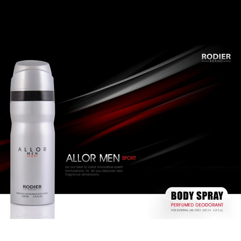 اسپری بدن مردانه رودیر مدل الور اسپرت Allore men Sport حجم 200 میلی لیتر اسپری بدن مردانه رودیر مدل الور اسپرت Allore men Sport حجم 200 میلی لیتر