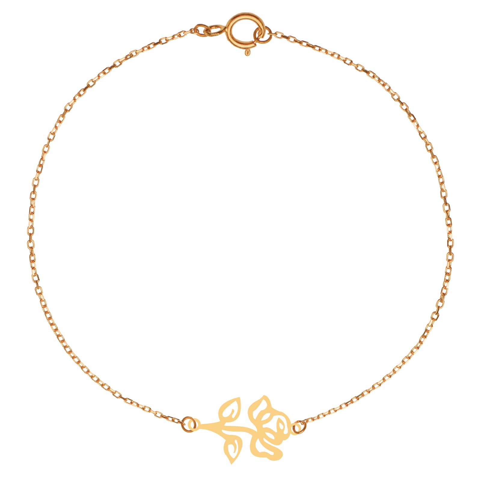 پابند طلا 18 عیار زنانه کرابو طرح گل رز مدل Kr2027 -  - 2