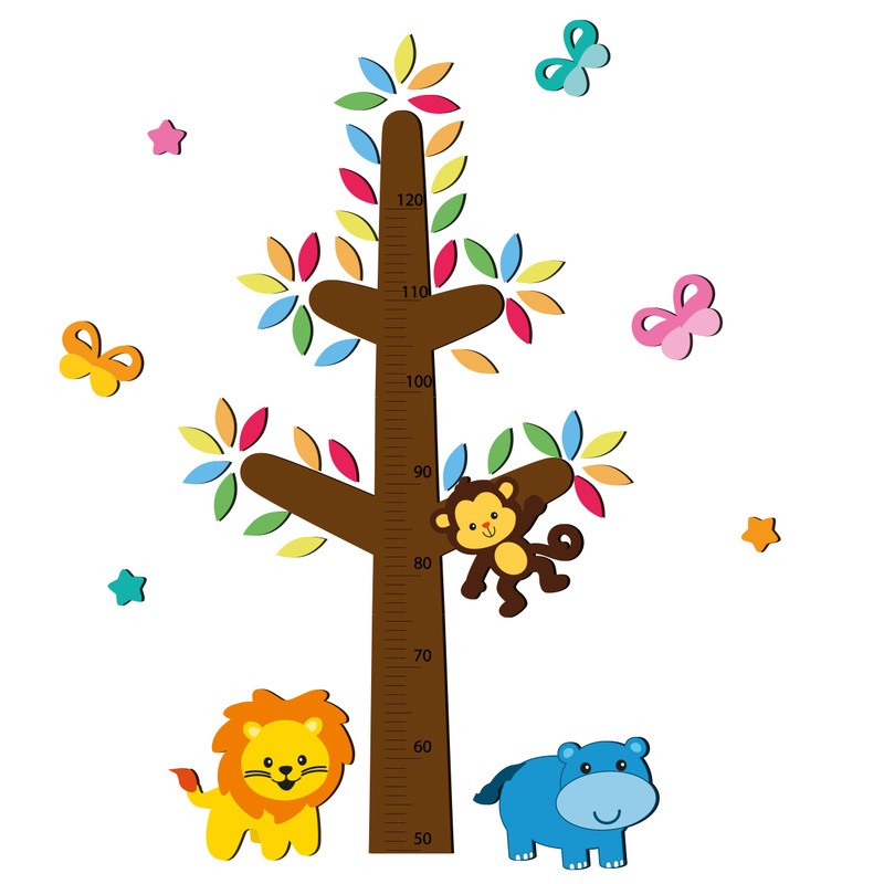 استیکر اندازه گیری کودک باروچین مدل حیوانات رنگارنگ کد 1288