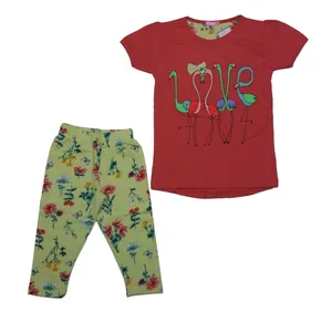 ست بلوز و شلوارک دخترانه مدل فلامینگو کد 12