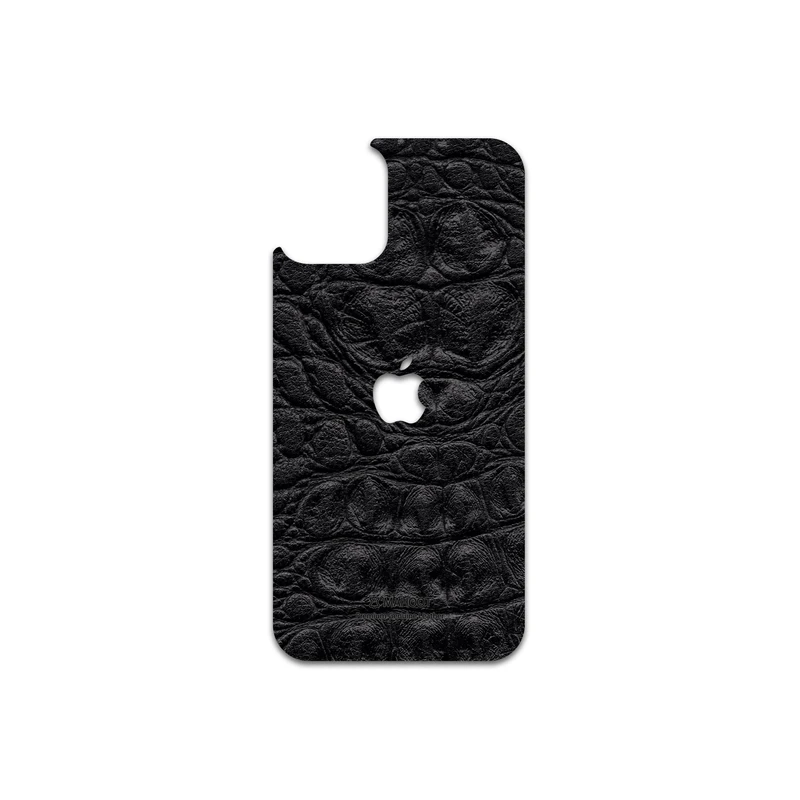 برچسب پوششی ماهوت مدل Black-Crocodile-Leather مناسب برای گوشی موبایل اپل iPhone 12 mini