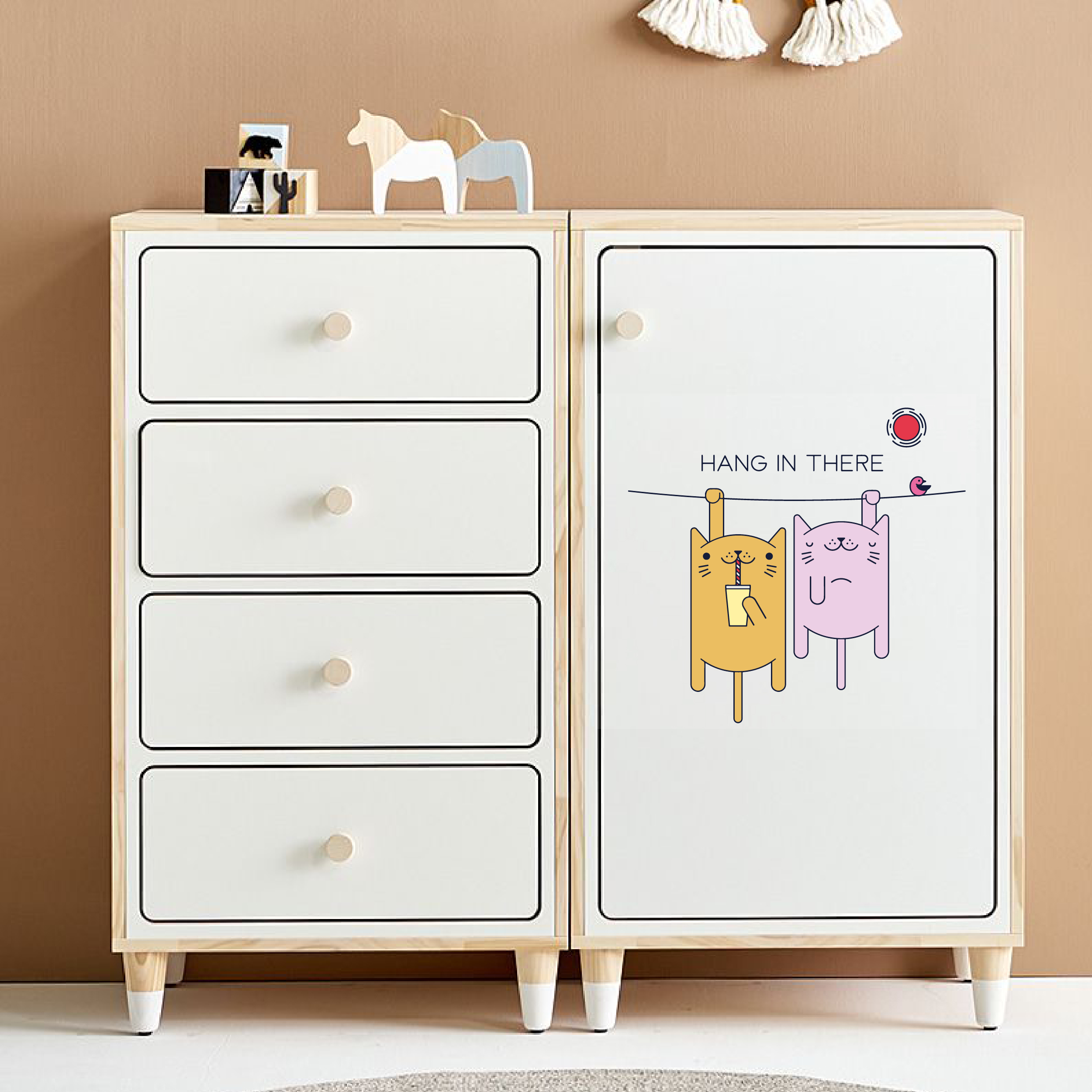 استیکر دیواری کودک مدل پیشی ها