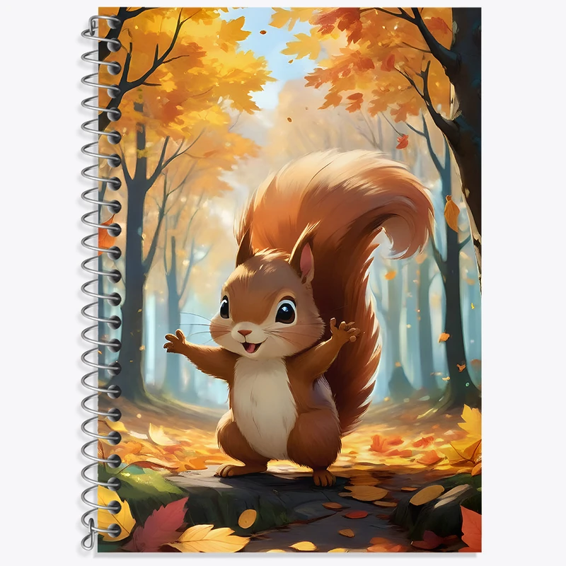 دفتر زبان 50 برگ خندالو مدل سه خط طرح سنجاب کیوت کد N3599