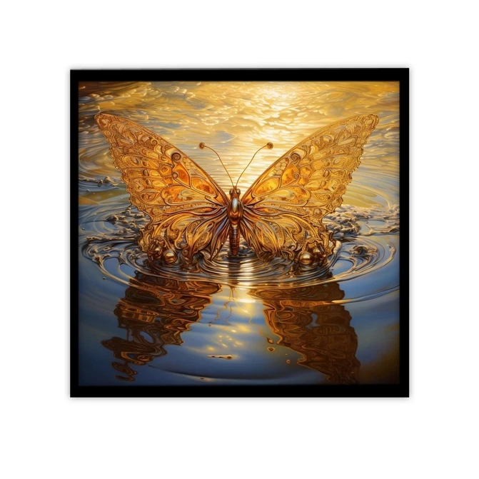 تابلو نوری بکلیت طرح پروانه طلایی مدل B-MID-19540