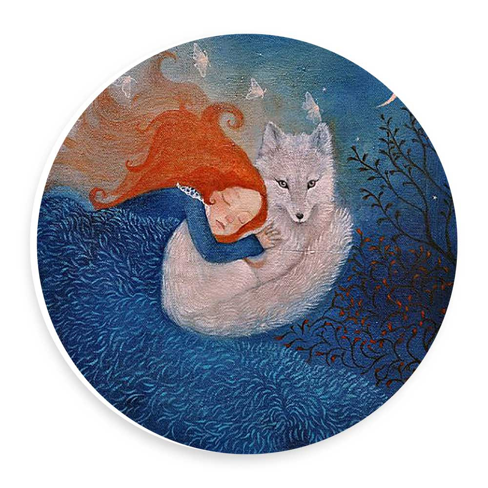  دیوارکوب طرح دختر و روباه مدل wtb616