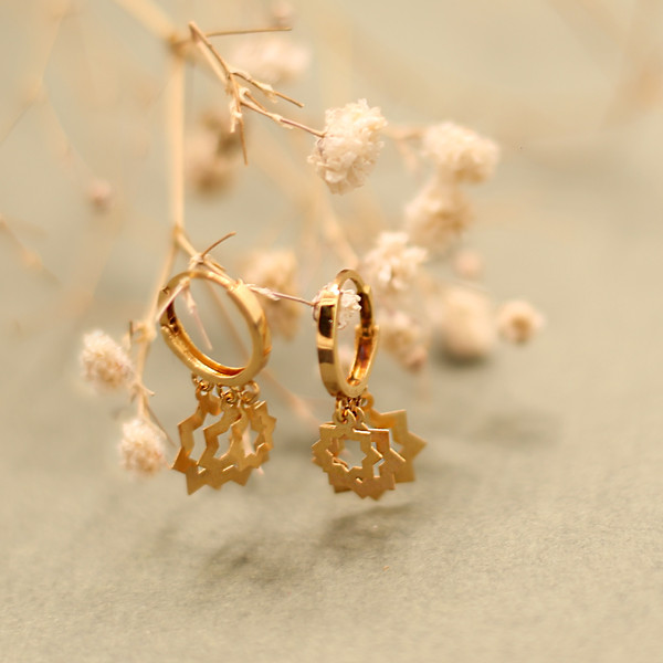 گوشواره طلا 18 عیار زنانه گالری مرجان مدل 1031 - 2
