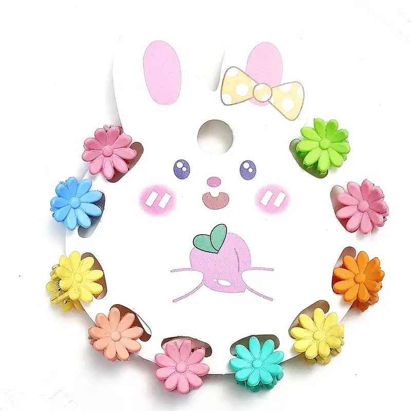 کلیپس مو زنانه مدل گل ریز بیبی کد brg 2233 بسته 10 عددی