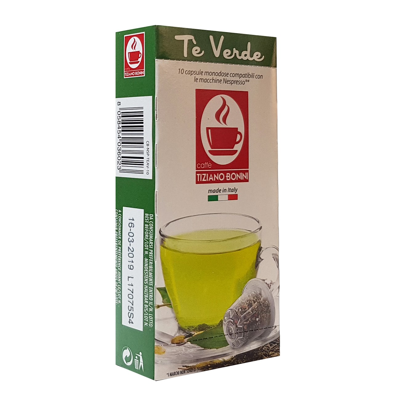 کپسول دمنوش تیزیانو بونینی مدل Te Verde