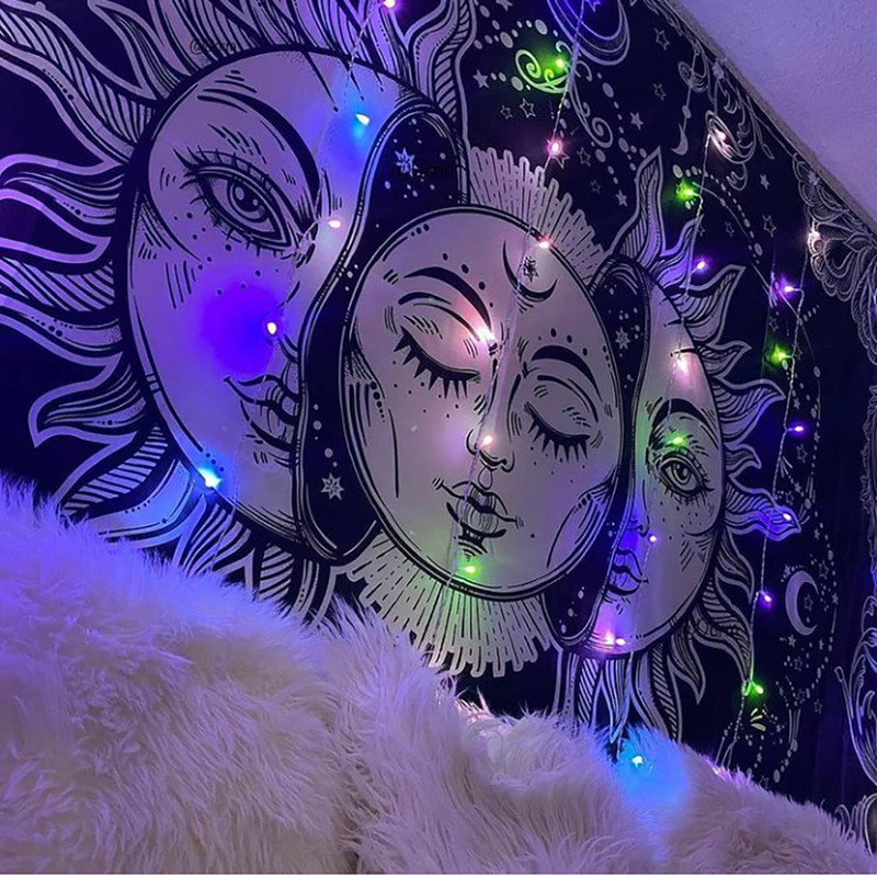 پوستر پارچه ای طرح تپستری ماه و خورشید کد 004