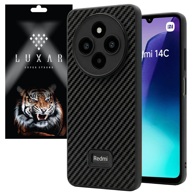 کاور لوکسار مدل redmi14 _Carbon Line مناسب برای گوشی موبایل شیائومی Redmi 14C / Redmi 14R / Poco C75