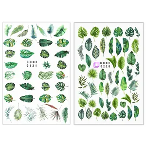 برچسب لنز ناخن مدل برگ انجیری مجموعه 2 عددی 