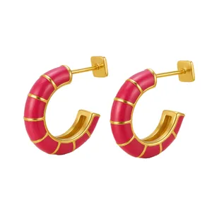 گوشواره میخی زنانه ژوپینگ مدل میناکاری