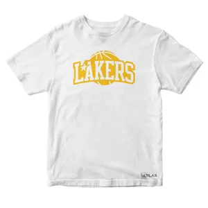 تی شرت آستین کوتاه پسرانه مدل LAKERS کد WK05 رنگ سفید