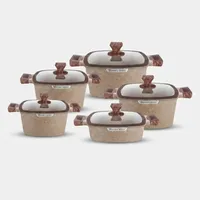 سرویس قابلمه و تابه گرانیتی 10 پارچه بازرگانی زیو مدل ZCS-8300/5S32 JUMBO SERIES