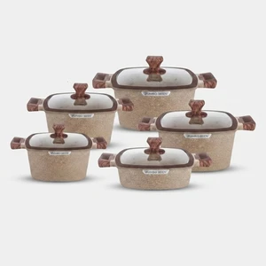 سرویس قابلمه و تابه گرانیتی 10 پارچه بازرگانی زیو مدل zcs-8300-5s32 jumbo series