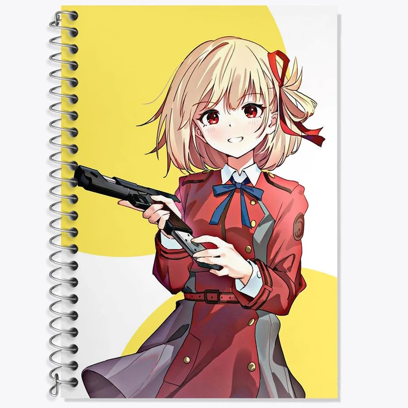 دفتر لغت 50 برگ خندالو مدل چیساتو انیمه لیکوریس ریکویل Lycoris Recoil کد 22996