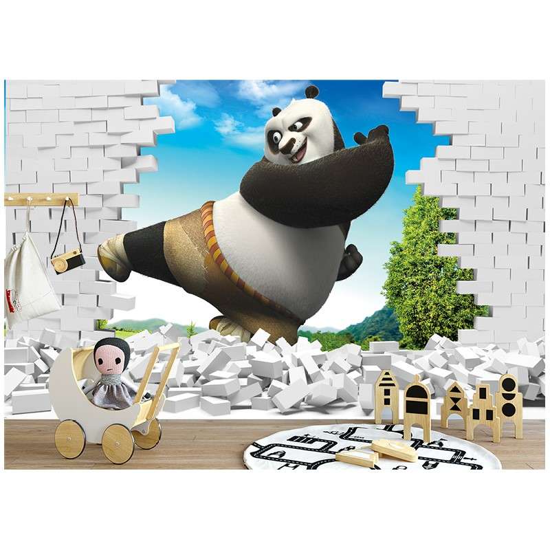 پوستر دیواری اتاق کودک مدل سه بعدی پاندا 1035