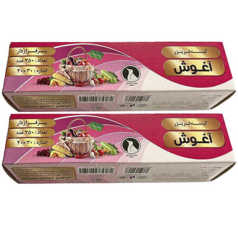 کیسه فریزر آغوش مدل رولی ضخیم دو بسته 250 عددی