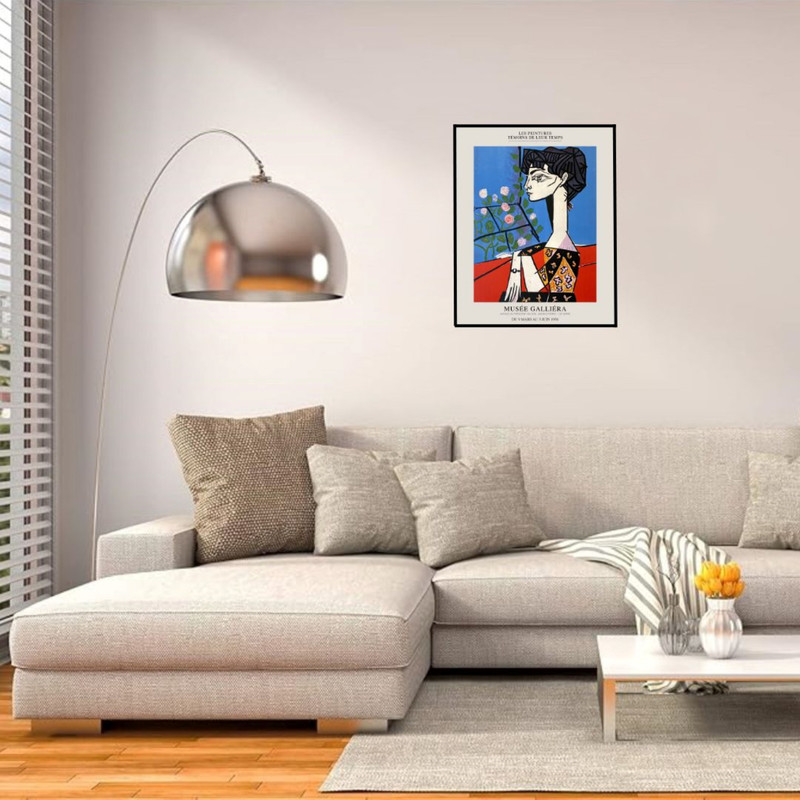 پوستر مدل وینتیج پابلو پیکاسو -ژاکلین با گل