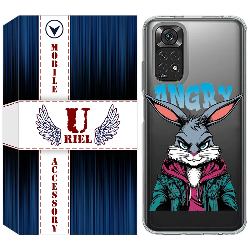 کاور یوریل مدل Clear کد 51 طرح خرگوش مناسب برای گوشی موبایل شیائومی Redmi Note 11 4G / Redmi Note 11S