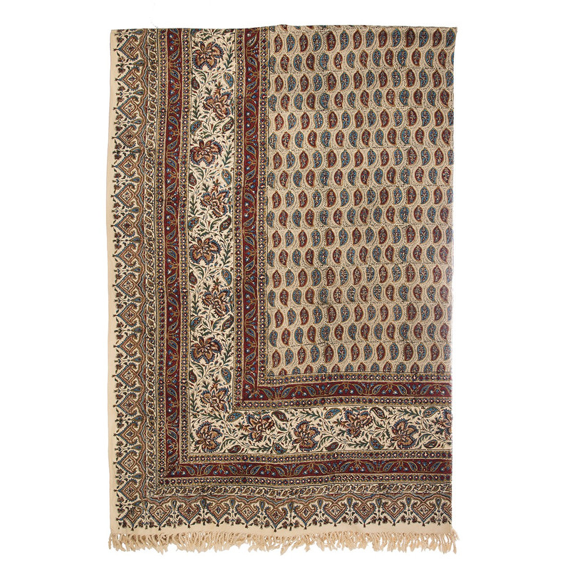 سفره قلمکار ممتاز اثر عطریان مدل دو رویه طرح 20 سایز 135 × 200 سانتی متر