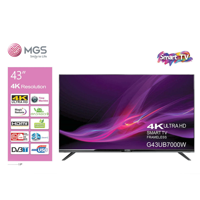 تلویزیون ال ای دی فوق هوشمند ام جی اس مدل G43UB7000W سایز 43 اینچ